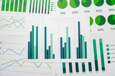 Gri tablolu tablolar ve diyagramlarla mali kağıt