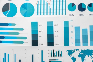 Gri tablolu tablolar ve diyagramlarla mali kağıt