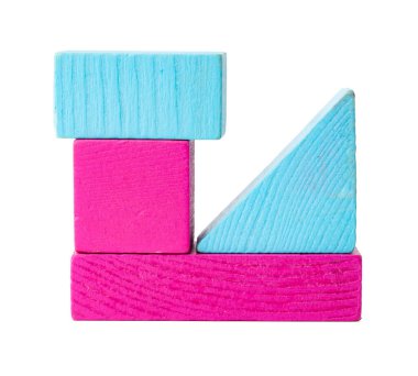 Renkli oyuncak yapıcı parçaları beyaza izole edilmiş