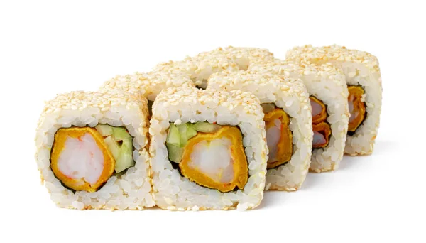 白い背景に和食寿司ロール — ストック写真