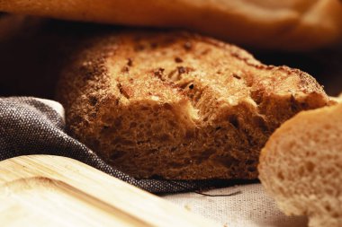 Arka plan için ekmek çeşitlerini kes, kapat