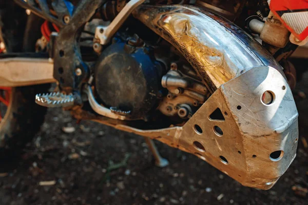 Gros plan du moteur de la moto motocross — Photo