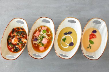 Tom Yam, Miso çorbası ve kremalı çorba.