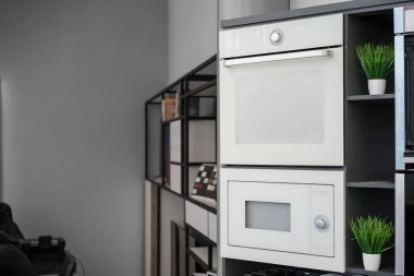 Elektrikli fırınlar, mağazadaki ev aletleri...