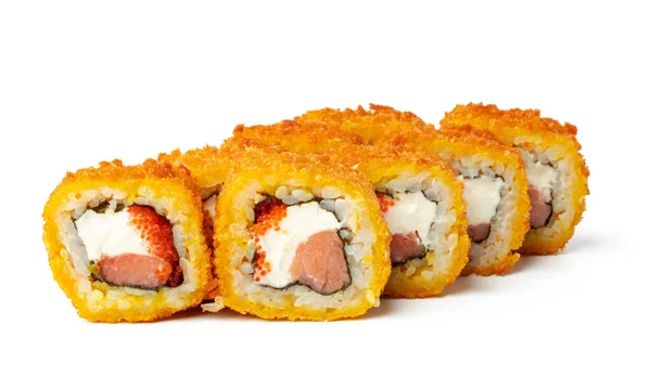 Cooked sushi roll isolerad på vit bakgrund — Stockfoto