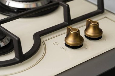 Elektrikli ocağın düğmesi. Yakın plan.