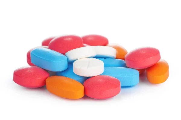 Colorful pills isolated on white — Stock Photo, Image