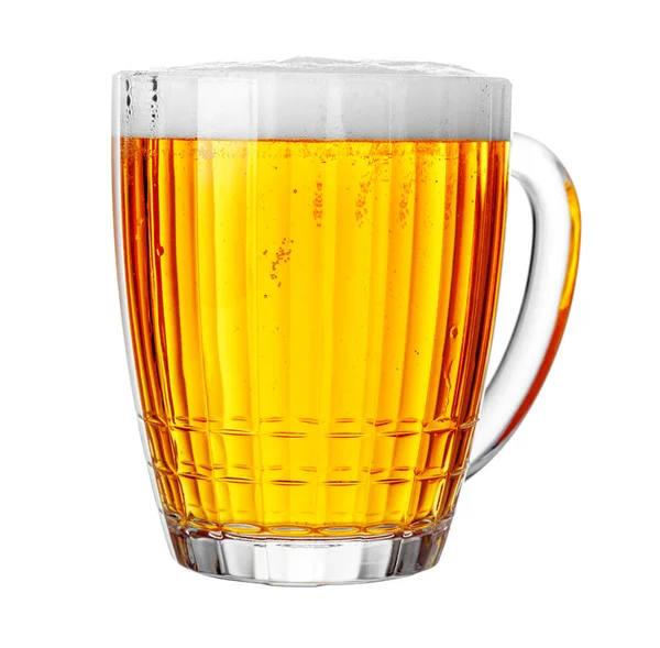 Caneca de cerveja isolada sobre fundo branco — Fotografia de Stock