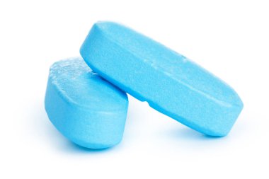 mavi uyuşturucular beyaz arkaplanda izole.