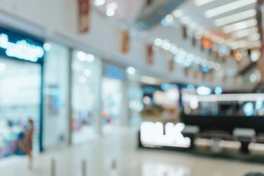 Modern alışveriş merkezinin bulanık arkaplanı