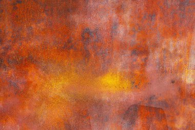 Paslı metal duvar, arka plan için eski demir levha