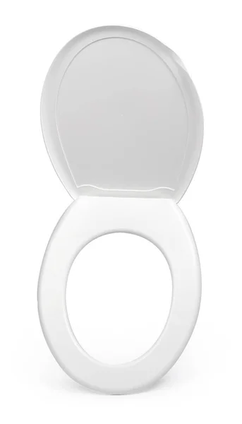 Assento sanitário branco isolado no fundo branco — Fotografia de Stock