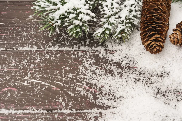 Weihnachten Urlaub Hintergrund mit Schnee, Kopierraum — Stockfoto