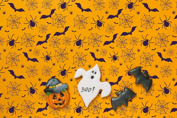 Halloween-Konzept mit Lebkuchen als Hintergrund — Stockfoto