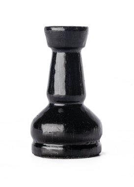 Beyaz arkaplanda siyah satranç taşı izole