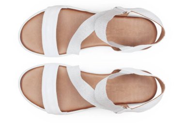 Beyaz arka planda izole edilmiş botlar. Üstte görüntü.