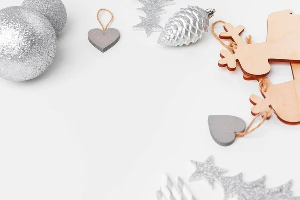 Winter holiday christmas decorations on white background — Stock Photo, Image