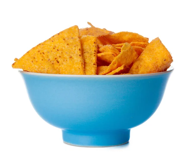 Chips Nachos fechar no fundo branco — Fotografia de Stock