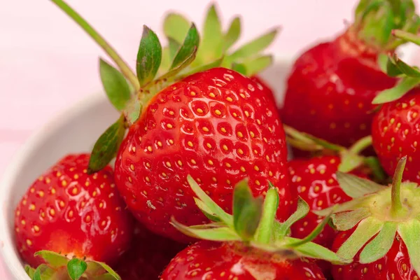 Close up of fresh ripe strawberry fruits — Stock Photo, Image