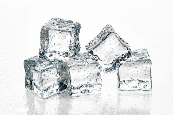 Ice cubes on white background. — Stock Photo, Image