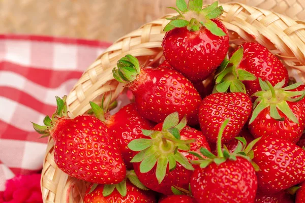 Close up of fresh ripe strawberry fruits — Stock Photo, Image