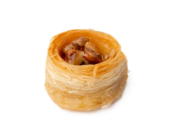 Close up of Turkish dessert baklava isolated on white — Stock Photo, Image