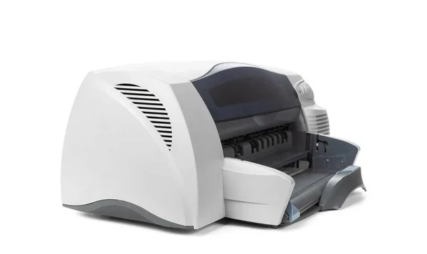 Лазерный принтер на белом фоне — стоковое фото