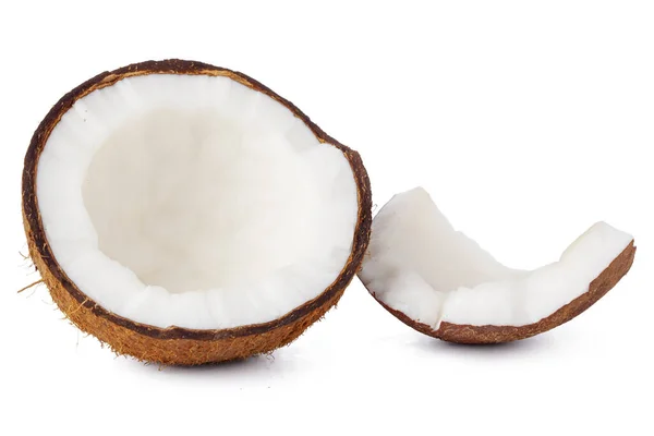 Kokosstukjes geïsoleerd op een witte achtergrond — Stockfoto