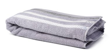 Banyo havlusu beyaz arkaplanda izole edilmiş. Yakın plan.