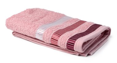 Havlu beyaz arkaplanda izole edildi. Yakın plan.