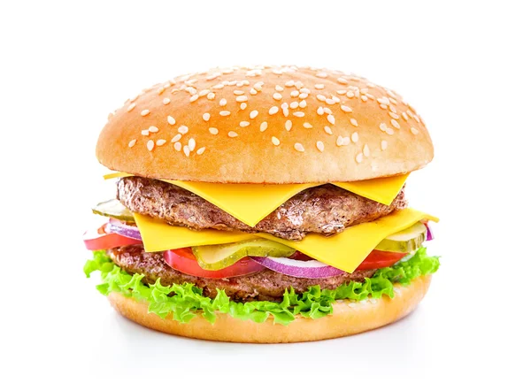 Hamburger op witte achtergrond — Stockfoto