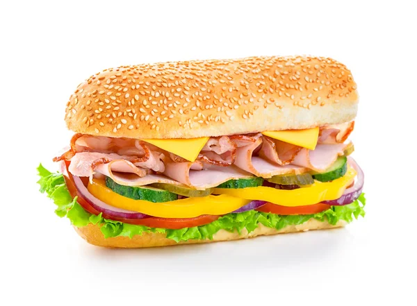 Sandwich isoliert auf weiß — Stockfoto