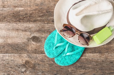 Renkli plaj öğeleri grup