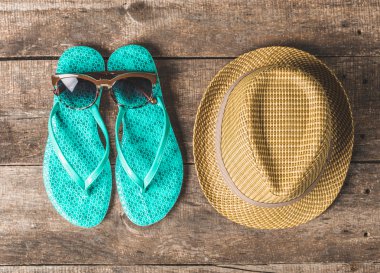 Renkli plaj öğeleri grup