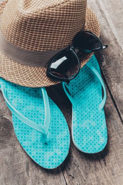 Renkli plaj öğeleri grup