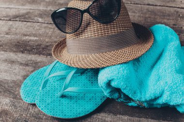 Renkli plaj öğeleri grup