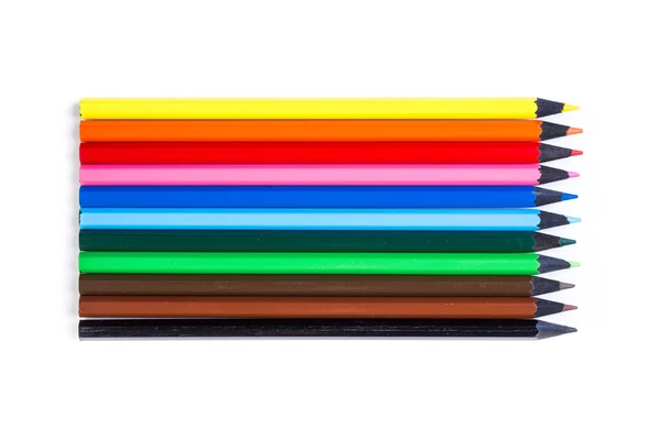 Χρωματιστά μολύβια απομονωθεί — Φωτογραφία Αρχείου