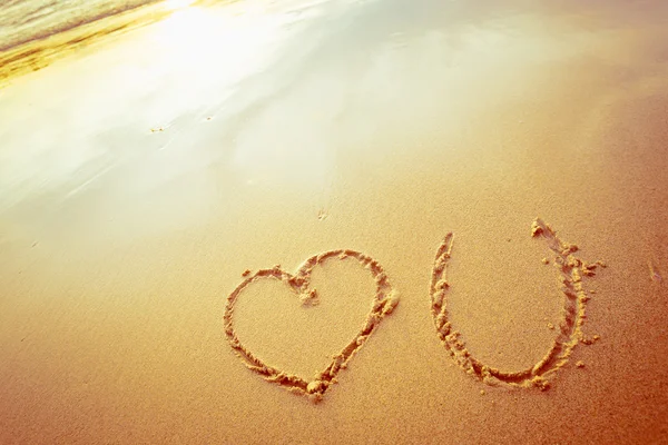 Signs on Sand beach — Stock Photo, Image