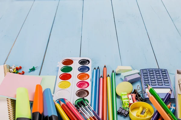 Grupo de material escolar — Fotografia de Stock