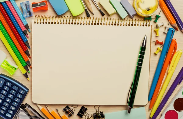 Group of school supplies — Stock Photo, Image