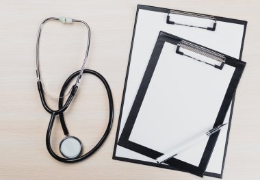 tıbbi Pano ve stetoskop.