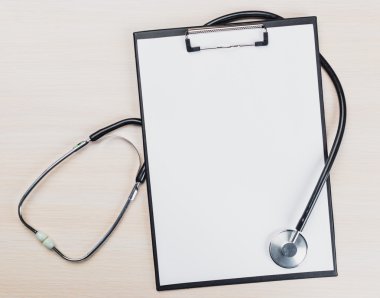 tıbbi Pano ve stetoskop.