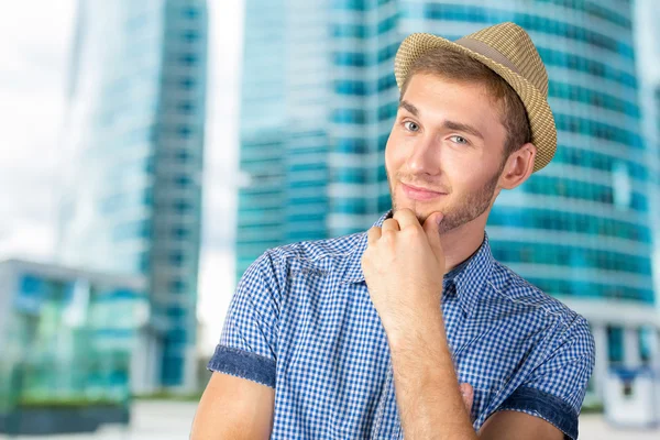 handsome young thoughtful man