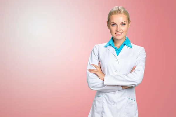 Smiling blonde doctor woman — Stock Photo, Image