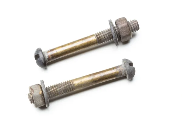 Chrome nuts and bolts — Stock Photo, Image