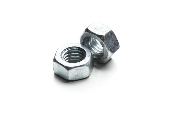 Chrome nuts and bolts — Stock Photo, Image