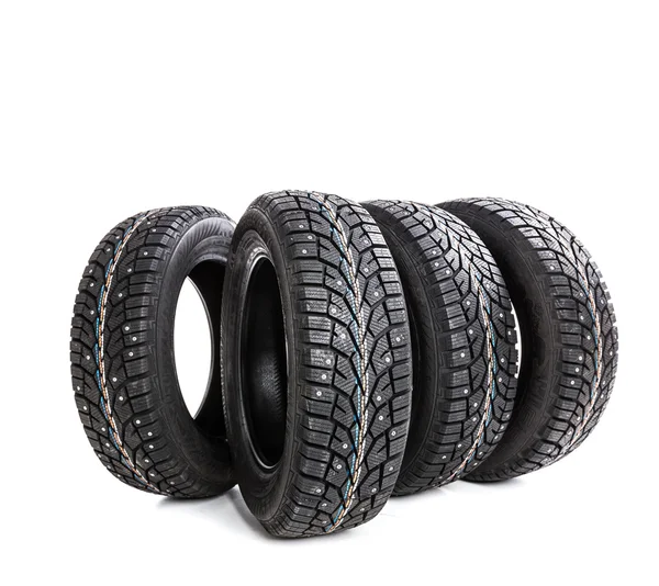 Schwarze Reifen isoliert auf weißen — Stockfoto