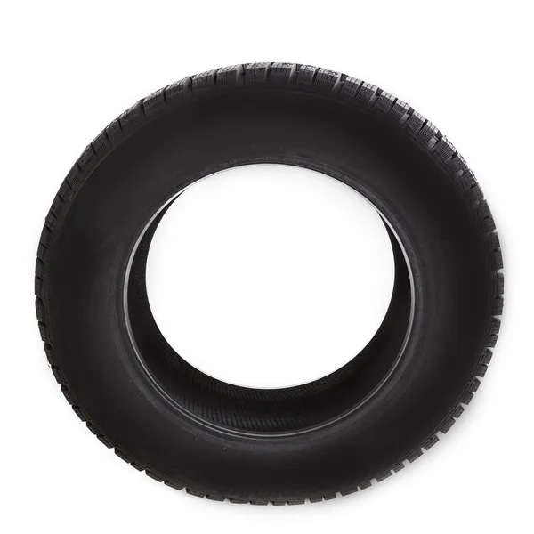 검은 타이어 흰색 절연 — 스톡 사진