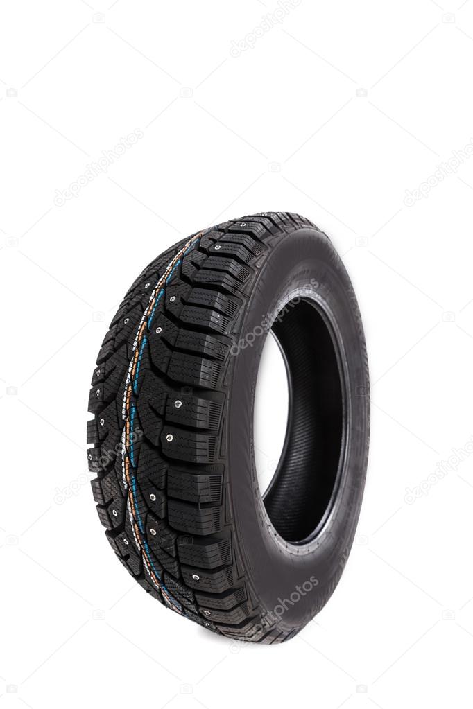 black tires isolated on white