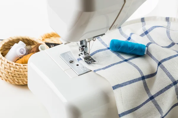 Sewing process in the phase of overstitching — Stock Photo, Image